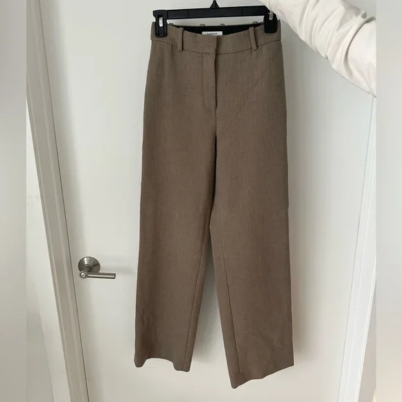 Babaton Straight-Leg Pants in Brown Taupe - Picture 1 of 3